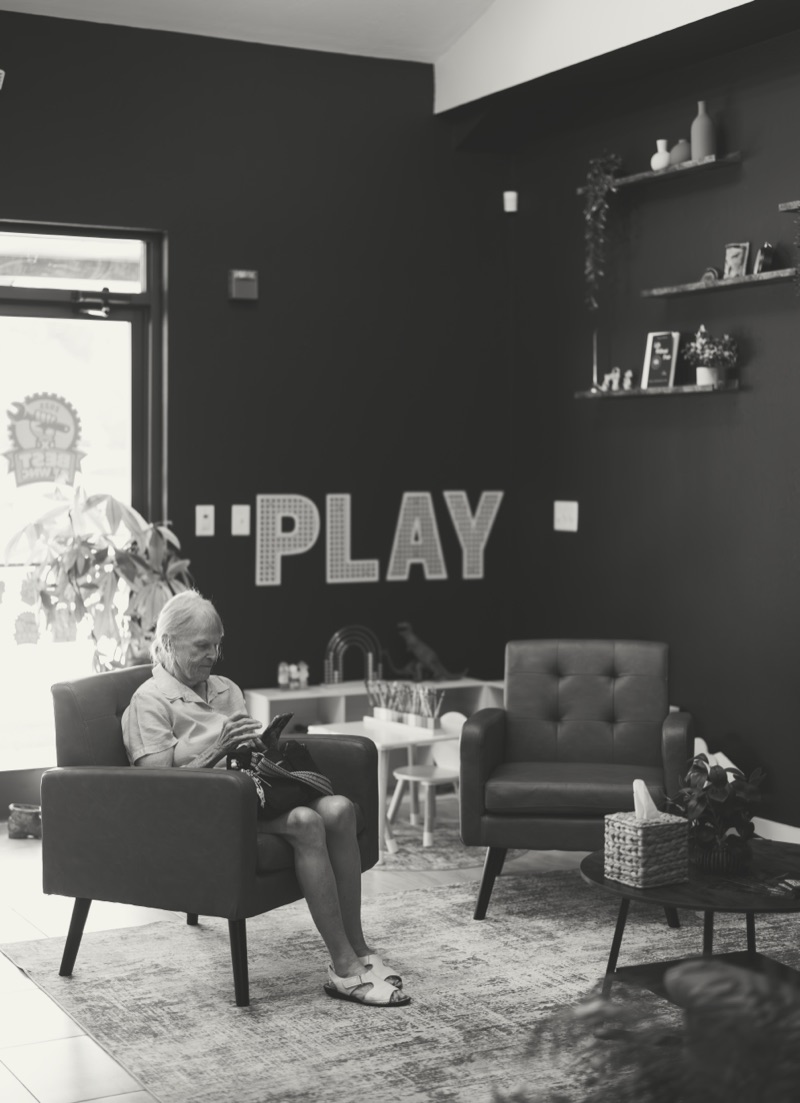 The PLAY corner where kids hang out during visits